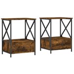 vidaXL Tables de chevet 2 Pièces chêne fumé 50x41x65 cm bois d’ingénierie
