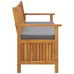 vidaXL Banc de rangement de jardin avec coussin 148 cm Bois d'acacia
