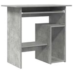 vidaXL Bureau Gris béton 80x45x74 cm Bois d’ingénierie