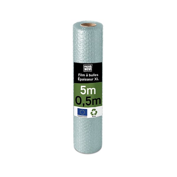 Pack and Move - Film à bulle recyclé - 0 5 x 5 m - Déménagement expédition et protection - Papier bulle de qualité - 70 recyclé