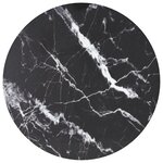 vidaXL Dessus de table noir Ø40x0 8cm verre trempé avec design marbre