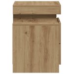 vidaXL Table de chevet avec LED chêne artisanal bois d'ingénierie