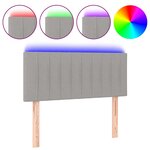 vidaXL Tête de lit à LED Gris clair 80x5x78/88 cm Tissu