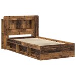 vidaXL Cadre de lit avec rangement Bois ancien 75 x 190 cm
