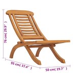 vidaXL Chaise pliable de jardin Bois de teck solide