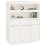 vidaXL Buffet haut Blanc 89x40x116 5 cm Bois massif de pin