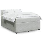 vidaXL Sommier à lattes de lit et matelas Gris clair 140x190cm Velours