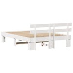 vidaXL Cadre de lit Blanc 140 x 200 cm Bois de pin massif