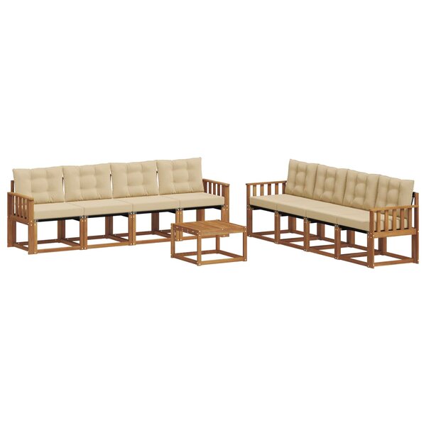 vidaXL Ensemble de canapés d'extérieur 9 pc Naturel et Beige