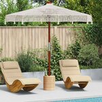 vidaXL Parasol Crème (250-255) x 250 cm Coton et bois massif