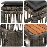vidaXL Ensemble de salle à manger pour jardin 4 Pièces Gris et Gris foncé