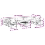 vidaXL Ensemble de canapés d'extérieur 11 Pièces Blanc et crème