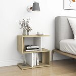 Vidaxl table de chevet blanc et chêne sonoma 50x30x51 5 cm aggloméré