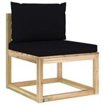 Vidaxl salon de jardin 9 pièces avec coussins bois de pin imprégné