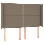 vidaXL Sommier à lattes de lit matelas LED Taupe 140x200 cm Tissu