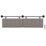 vidaXL Tête de lit suspendue Avec lumière LED Taupe Tissu