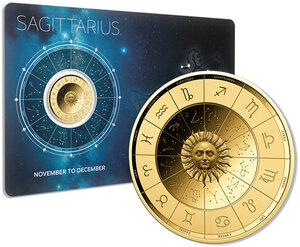 Monnaie SAGITTARIUS Zodiac Signs 1/1000 Oz Medaille Or