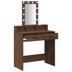 Coiffeuse vidaXL avec lumières LED en chêne brun 79x41x140 cm