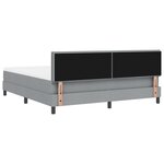 vidaXL Lit avec sommier et matelas & LED Gris clair 180x200 cm Tissu