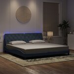 vidaXL Cadre de lit avec lumières LED gris foncé 200x200 cm velours