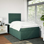 vidaXL Sommier à lattes de lit et matelas Vert foncé 120x200cm Velours
