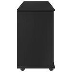 vidaXL Cabinet roulant Noir 100 x 39 x 65 5 cm Bois de Pin Massif