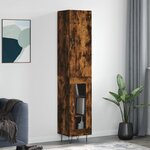 vidaXL Buffet haut Chêne fumé 34 5x34x180 cm Bois d'ingénierie