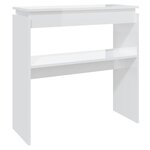 vidaXL Table console blanc brillant 80x30x80 cm bois d'ingénierie