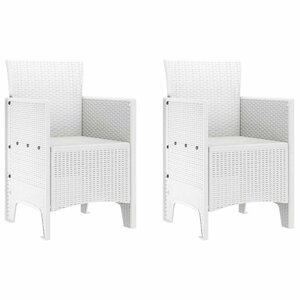 vidaXL Chaise de jardin 2 Pièces Blanc 53 x 49 x 85 cm Polypropylène