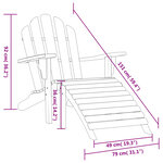 vidaXL Chaises de jardin Adirondack et repose-pieds 2 Pièces teck solide