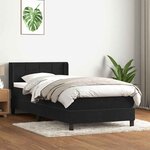 vidaXL Sommier à lattes de lit avec matelas noir 90x220 cm velours
