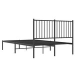 vidaXL Cadre de lit métal sans matelas avec tête de lit noir 120x200cm