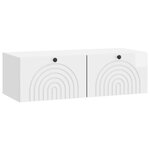 vidaXL Meuble TV mural Montage mural Blanc brillant 98 x 41 x 30 cm