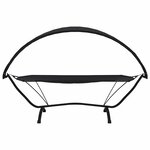 vidaXL Lit de repos d'extérieur avec auvent Noir Acier et tissu Oxford
