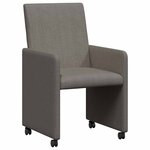 vidaXL Chaises de Salle à Manger avec Roues 2 pc Gris clair
