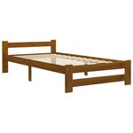 vidaXL Cadre de lit Marron miel Bois de pin massif 90x200 cm
