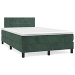 vidaXL Sommier à lattes de lit avec matelas LED vert foncé 120x190 cm
