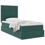 vidaXL Lit avec rangement et matelas Vert foncé 100 x 200 cm Velours