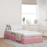 vidaXL Cadre de lit ottoman avec stockage Rose 90 x 190 cm Velours