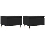 vidaXL Tables basses 2 Pièces noir 50x46x35 cm bois d'ingénierie