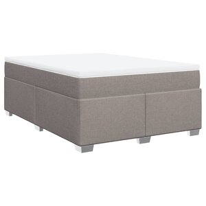 vidaXL Sommier à lattes de lit avec matelas Taupe 160x200 cm Tissu