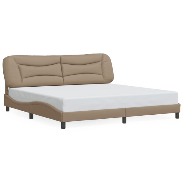 vidaXL Cadre de lit sans matelas Hvar cappuccino 200x200 cm similicuir