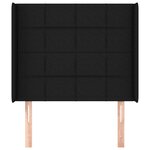 vidaXL Tête de lit avec oreilles Noir 93x16x118/128 cm Tissu