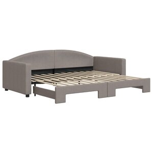 vidaXL Lit de jour avec gigogne sans matelas taupe 90x200 cm
