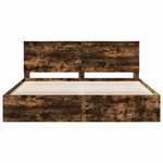 vidaXL Cadre de lit Chêne fumé 200 x 200 cm Pin massif