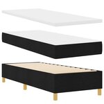 vidaXL Lit à ressorts avec matelas Noir 80 x 200 cm tissu