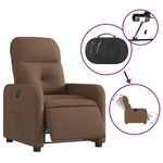vidaXL Fauteuil inclinable électrique Marron Tissu