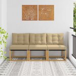 vidaXL 3 Pièce Sofa de milieu extérieur