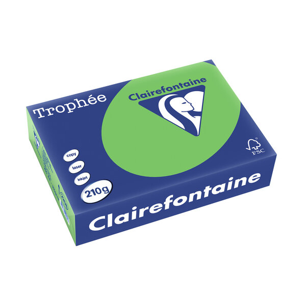 Ramette 250 Feuilles Papier 210g A4 210x297 mm Certifié FSC vert menthe TROPHÉE