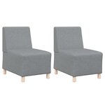 vidaXL Fauteuil Sofa Gris Clair 55 cm Tissu 2 Pièces Gris clair